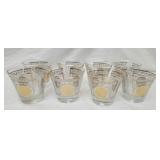 Vtg 8 Hazel Atlas Aztec Gold medallion glasses