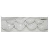 8 Vintage glass desert / fruit bowls 1 chipped