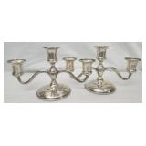 Pair of Sterling silver weighted candle holders