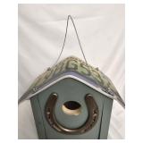 Birdhouse with horseshoe & tag top