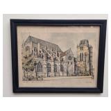 Signed Lithograph Eglise Saint Etienne Beauvais