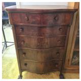 Antique claw feet 6 drawer wood chest of drawers