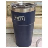 20 oz Navy Blue Yeti Cup with Lid