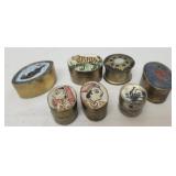 7 Vintage Indian style trinket boxes