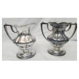 2 Silver plated creamer & sugar bowel