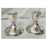 2 Dutch Ctrations Sterling weighted candle holder