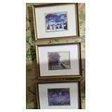 three framed art prints