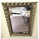 Brass frame mirror