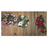 Lot of 3 Christmas Wreaths
