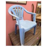Small blue childs plastic chair