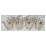 Vtg 8 Hazel Atlas Aztec Gold medallion glasses