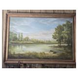 Bill Barnes painting on canvas signed