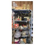 Large Metal Rack FULL of Misc Household Decor