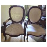 Pair of Victorian style Low sitting chairs