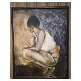 Framed painting signed by English