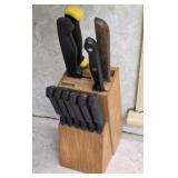 Wood Block Faberware Knife Set AS IS