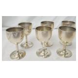 6 sterling silver small goblets 107g