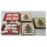 Spode Christmas Tree place card holders coasters