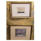 Lot of 2 Framed Prints One Signed by Artist