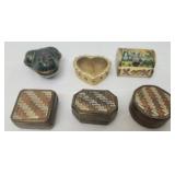 6 Vintage trinket boxes 1 needs repair