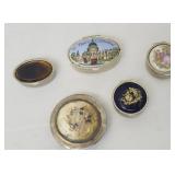 5 vintage metallic like trinket boxes