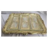 Gold plated glass insert dish