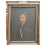Framed oil on board of a woman