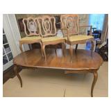 French Provincial Wooden Dining Table w 6 Chairs