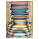 33 pcs of Gibson Pastel Ceramic Plates & Bowls
