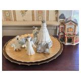 Lot of Ceramic Figurines Kirklands Platters Etc