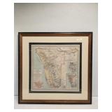 Framed Carl Flemming German Map