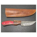 Hand made Damascus steel knife with sheath