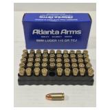 Atlanta Arms 9mm Lugar 115gr. TCJ ammo