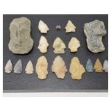 Native American arrowheads & chipped stone tools