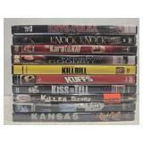 Lot of 10 New / Used DVDs kill bill, kuffs, ect