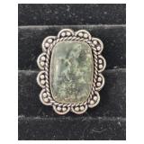 Kampala Jasper Stone German Silver ring size 7