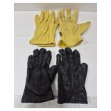 2 pairs of leather gloves