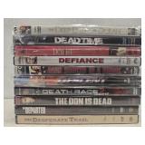 Lot of 10 new / used DVDs death race defiance ect