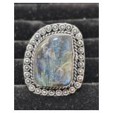 Labradorite Stone German Silver ring size 9
