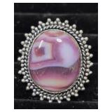 Multi Onyx Stone German Silver ring size 6