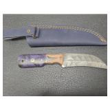 Hand made Damascus steel knife with sheath