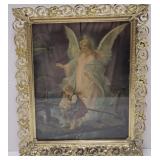 Vintage framed Guardian Angel print