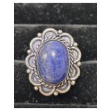 Lapis Stone German Silver ring size 9