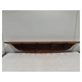 Rustic wooden wall-mounted coat rack