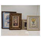 Lot of 6 home decor framed prints & more