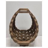Wood basket shaped decor
