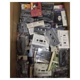 vintage box of audio cassette tapes