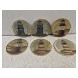 6 Coasters w lighthouse
