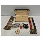 Vintage fraternal & industrial medals ribbons