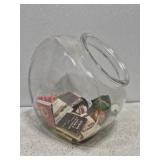 Glass jar w vintage matches